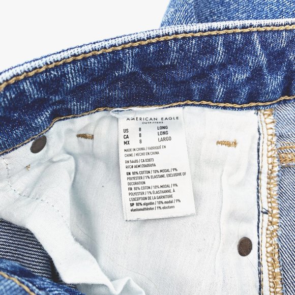AEO Distressed Stretch Mom Jean Sz 8L - Picture 9 of 9
